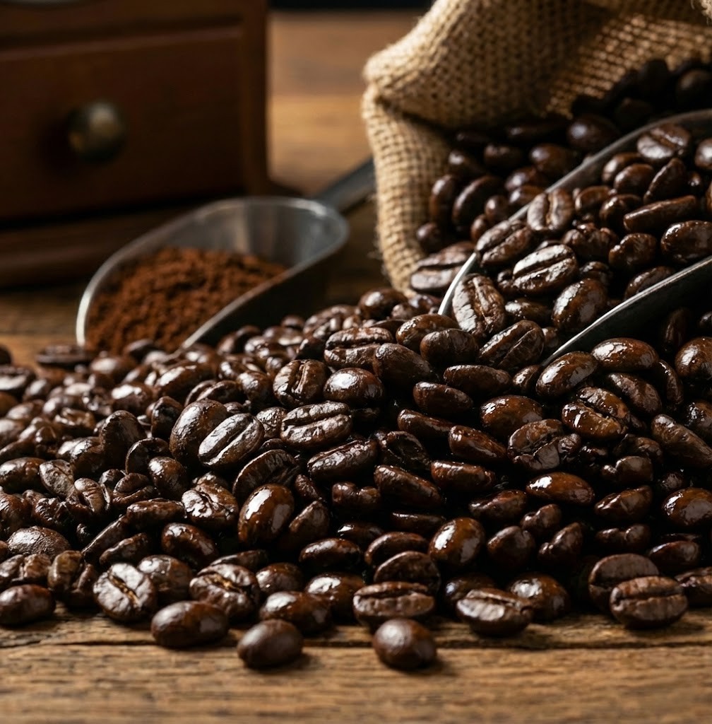 Very oily coffee beans